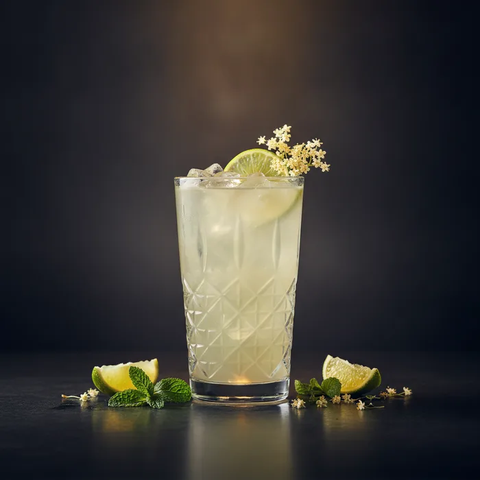 Elderflower Caipirinha cocktail