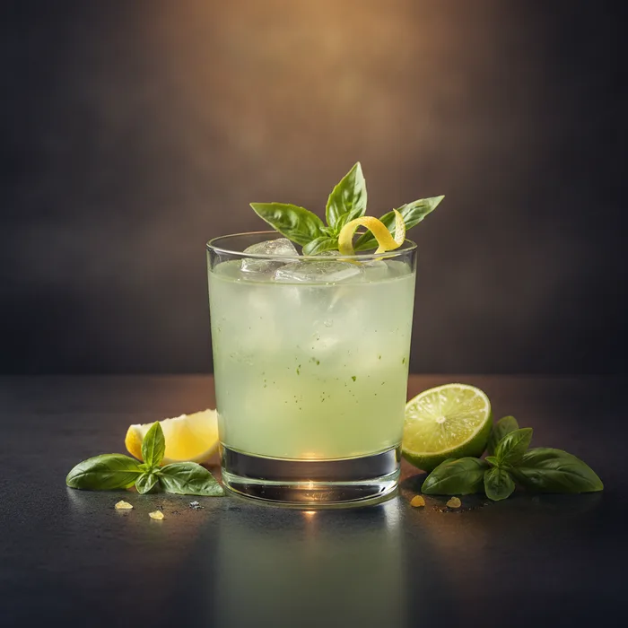 Gin Basil Smash cocktail