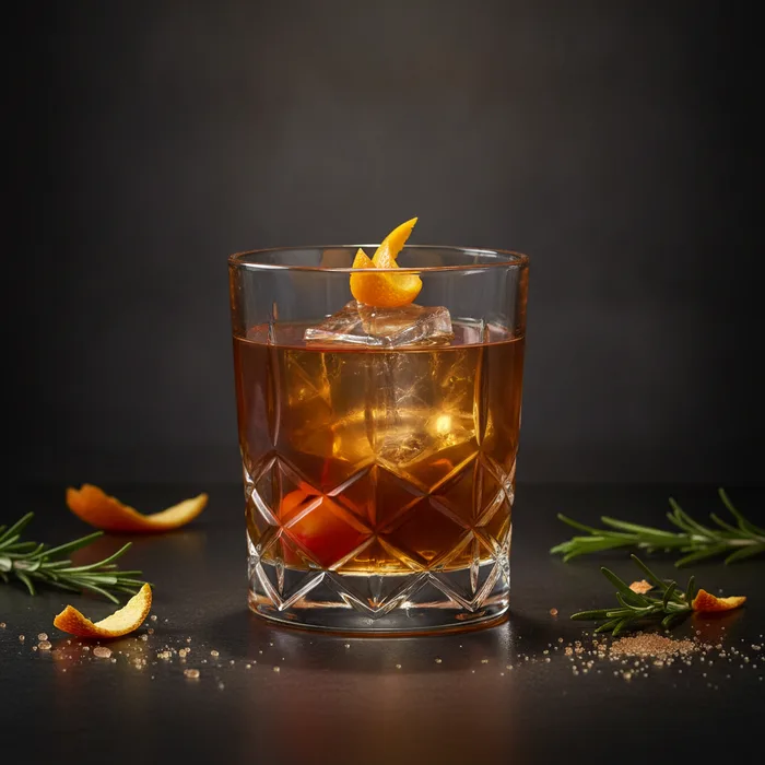 Rum Old-fashioned cocktail